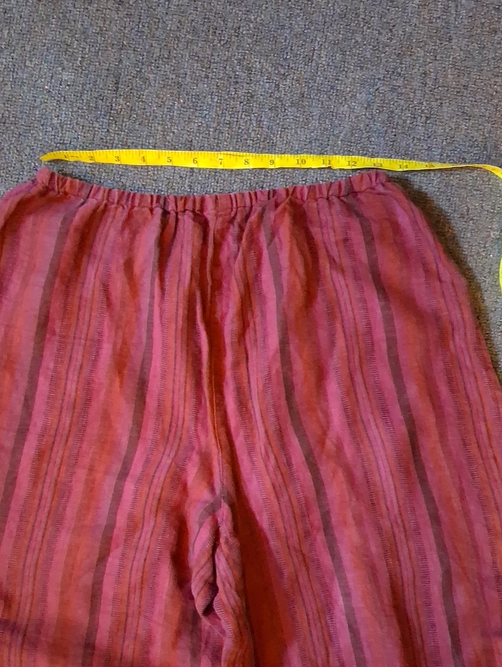Kleen Wide Leg Striped Burgundy Pants - Picture 4 of 7